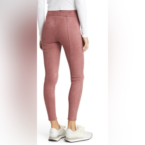 NEW Spanx Faux Suede Leggings Rich Rose Pink Petite Medium 20322Q NWT - Picture 3 of 11